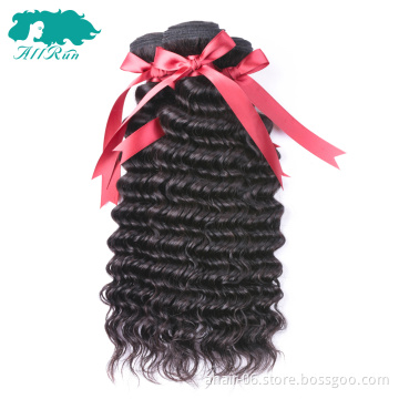 Factory selling 100% brazilian virgin hair deep wave human hair bundles with lace frontal closure